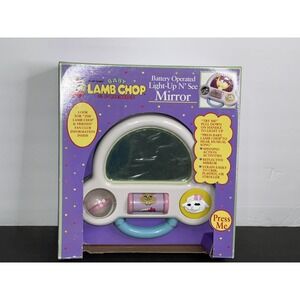 Vintage  Lamb chop‎ Friends Light up N See Mirror Crib Musical NOS Toy